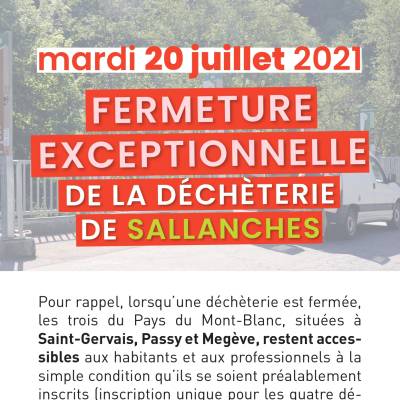 Déchèterie de Sallanches fermée