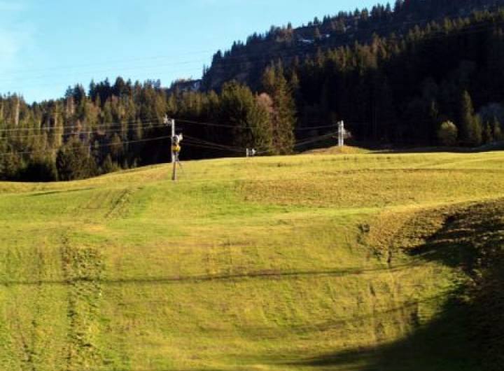 Amélioration de la piste des bernards, en même temps que l'extension du réseau de neige de culture en octobre 2010
