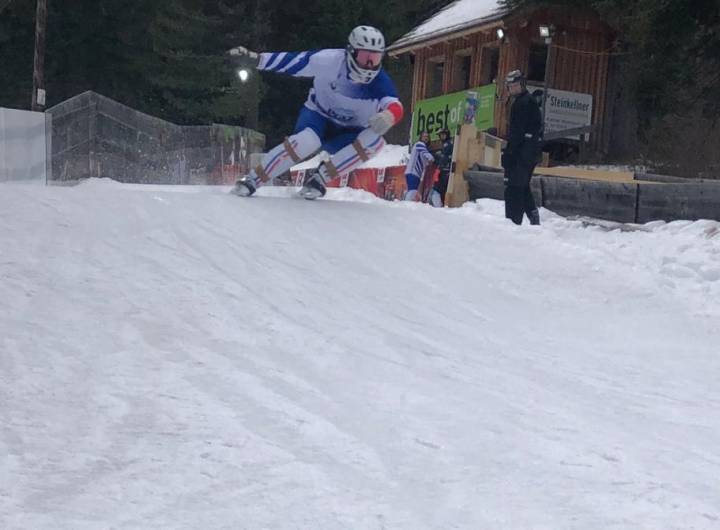 Antonin Chiberches durant l’ATSX Ice Cross World Championship à Judenburg (Autriche), le 13 janvier 2023 © Vincent Chiberches