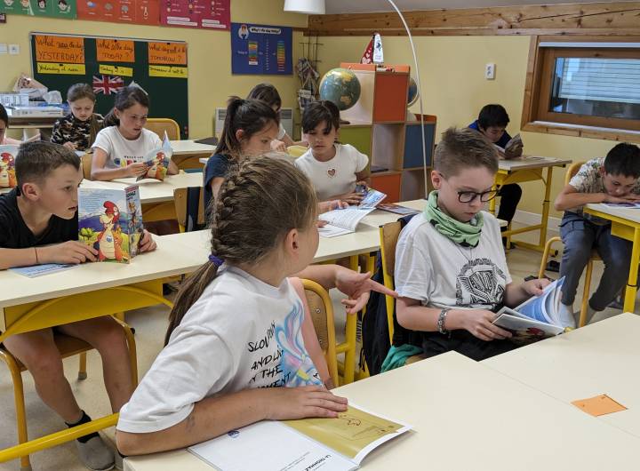 Présentation du tome 3 de la BD Les aventures de Quentin et Louis à l'école primaire des Éterlous, le 30 juin 2023 - Marie-Anaïs Lien