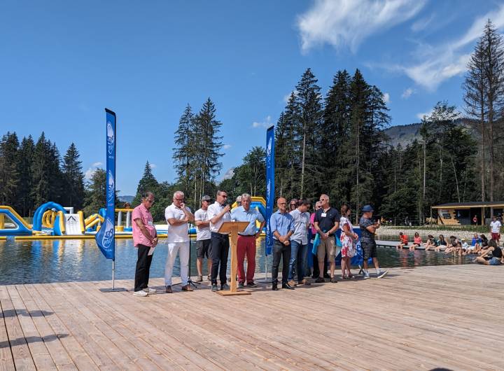 Inauguration du plan d'eau de Praz, le 8 juillet 2023