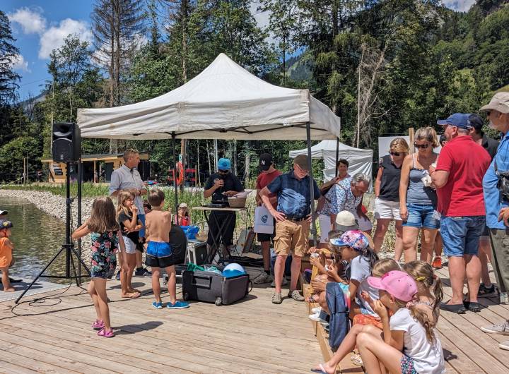 Inauguration du plan d'eau de Praz, le 8 juillet 2023