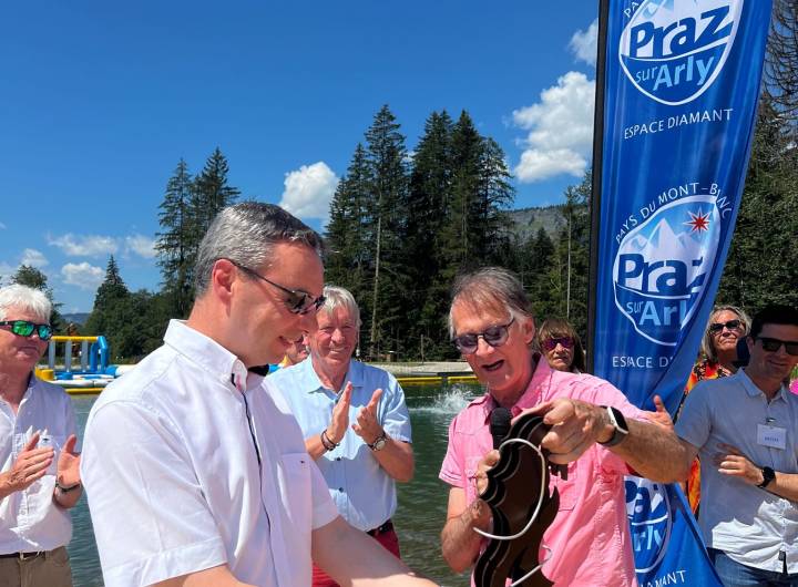 Inauguration du plan d'eau de Praz, le 8 juillet 2023