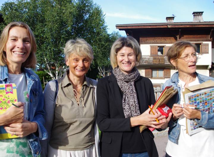 De gauche à droite : Bérengère Feige (ATSEM), Sylviane Jond (ATSEM), Christiane Pelloux (directrice et professeure des écoles) et Christine Moine (professeure des écoles) - Sylvie Bessy