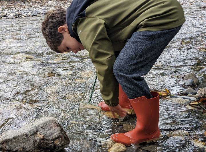 Sortie des élèves des Éterlous au bord de l'Arly, le 19/10/2023 : biodiversité, pollution... - Marie-Anaïs Lien