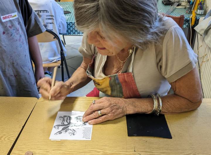 Atelier de typographie et de gravure réalisé par les CM2 le 13/06/2024 - Marie-Anaïs Lien