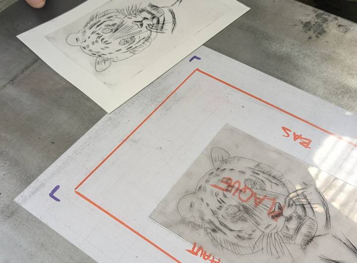 Atelier de typographie et de gravure réalisé par les CM2 le 13/06/2024 - Marie-Anaïs Lien