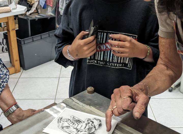 Atelier de typographie et de gravure réalisé par les CM2 le 13/06/2024 - Marie-Anaïs Lien