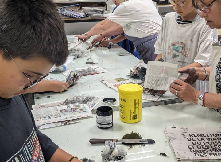 Atelier de typographie et de gravure réalisé par les CM2 le 13/06/2024 - Marie-Anaïs Lien