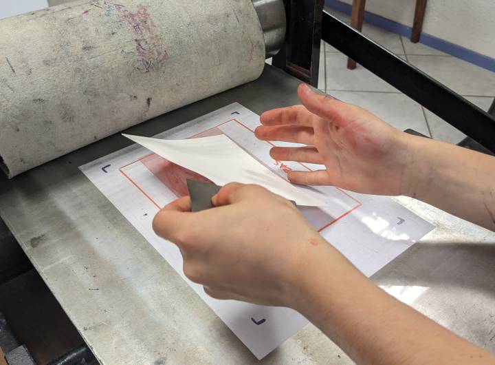 Atelier de typographie et de gravure réalisé par les CM2 le 13/06/2024 - Marie-Anaïs Lien