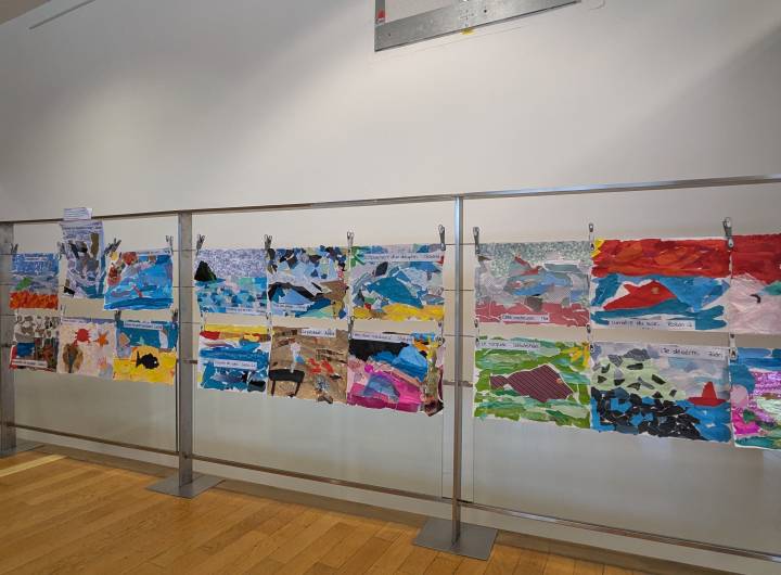 Paysages marins représentés par les élèves ce CE1/CM1 de Françoise, en référence au « Rorqual commun » de Laurent Ricquiers - Marie-Anaïs Lien