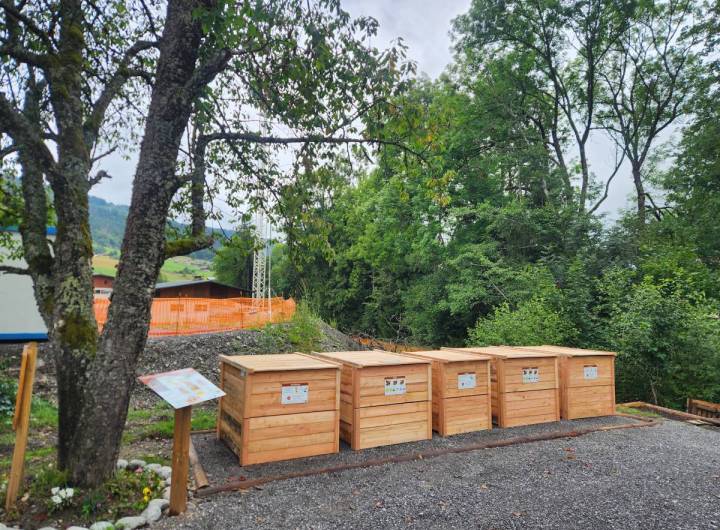 Site de compostage des jardins partagés aménagé durant l'été 2025 - Sitom des Vallées du Mont-Blanc