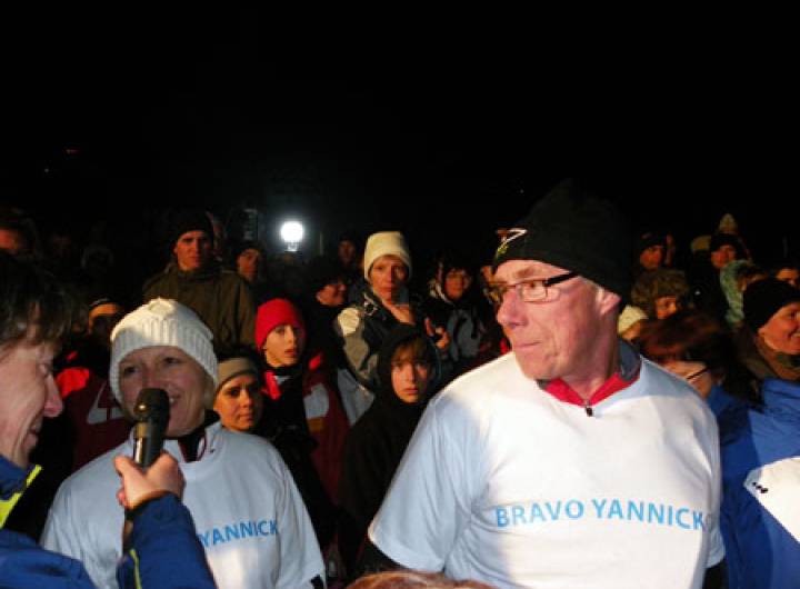 Accueil festif du vice-champion du monde, Yannick Buffet, le 3 mars 2011