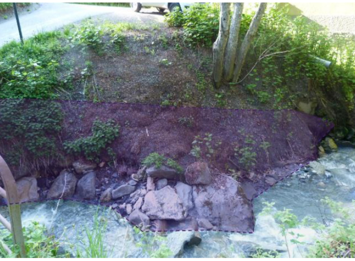 Reprofilage de la berge rive gauche en aval du pont - Mairie de Praz-sur-Arly / Office National des forêts / RTM 74