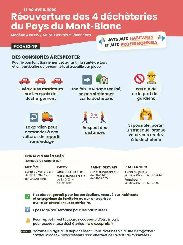 Covid-19 : déchèteries du Pays du Mont Blanc en fonctionnement restreint en 2020