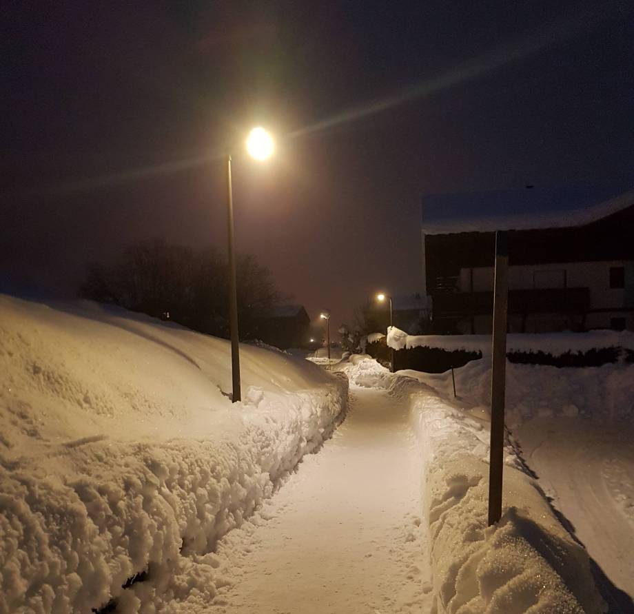 Chemin de la Gelinotte éclairé