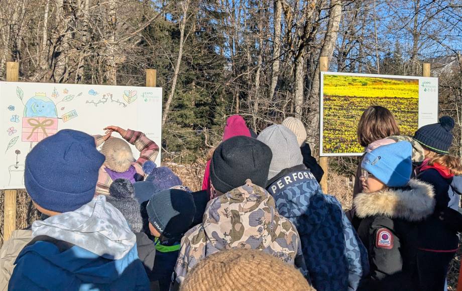 Œuvre des enfants et photo de David Carpano sur la terre - Marie-Anaïs Lien