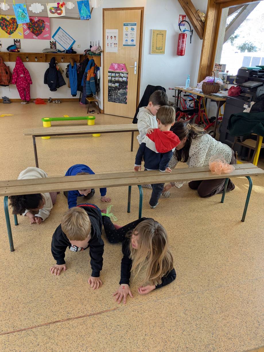 Jeux de société et activités motrices de coopération à l'école maternelle Saint-Joseph de Praz-sur-Arly le 26/03/2026 - Marie-Anaïs Lien