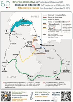Travaux prévus dans le tunnel du Mont-Blanc fermé du 01/09 au 12/12/2025 - ATMB