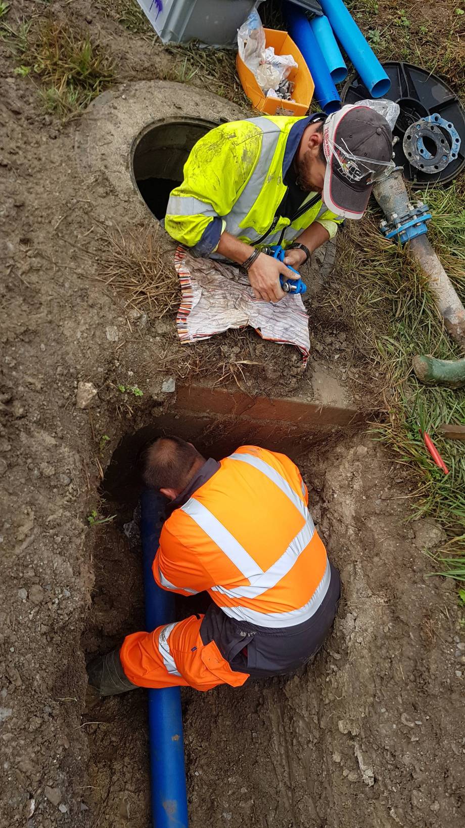 Hameau de Réon : pose d'un nouveau tronçon