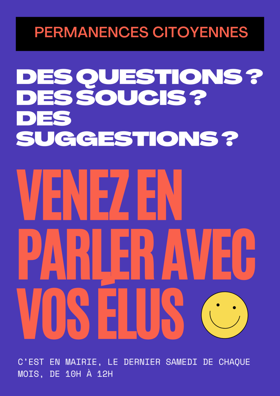Affiche Permanences citoyennes - Marie-Anaïs Lien