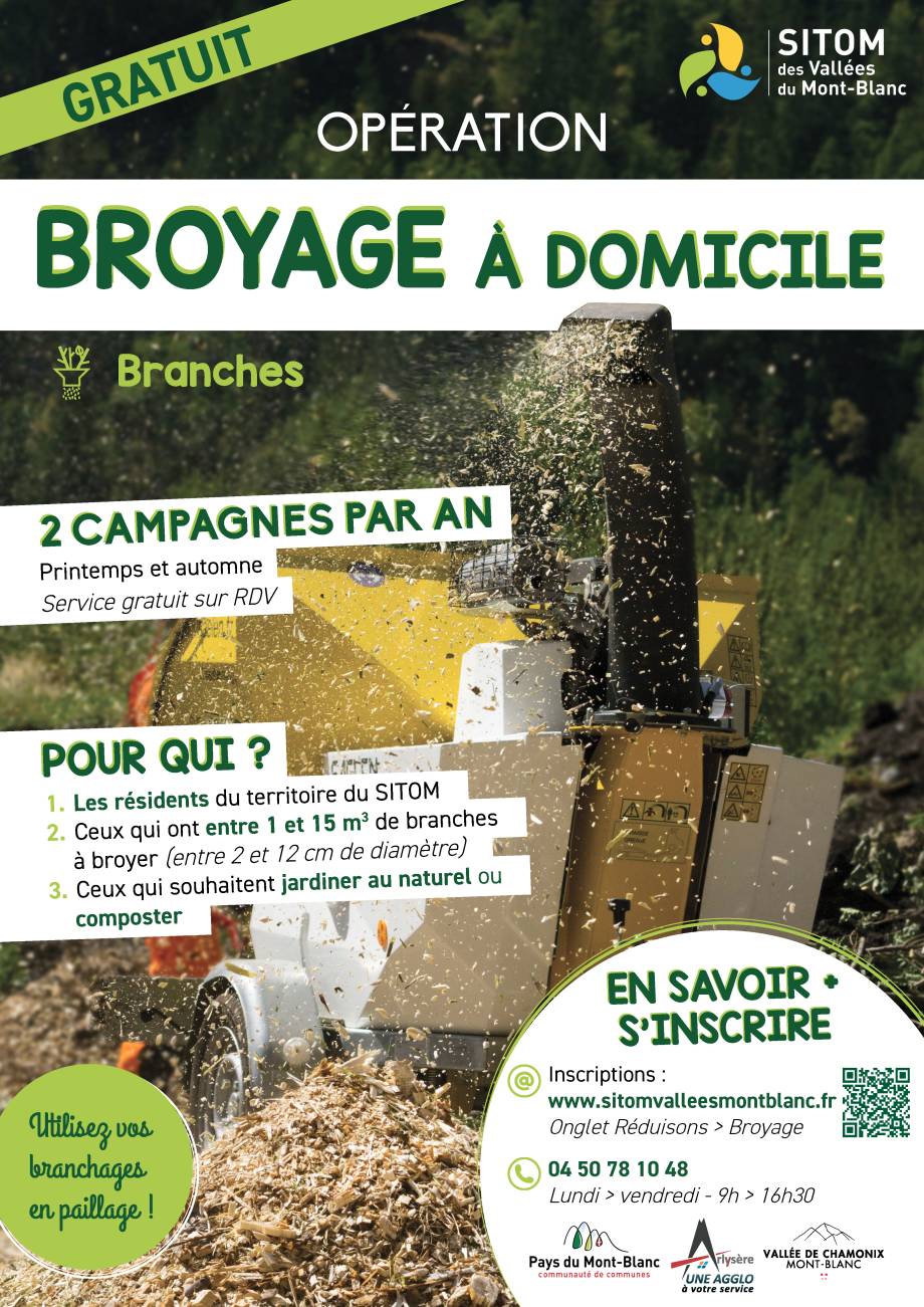 Affiche "Broyage à domicile" 2026 - Sitom des Vallées du Mont-Blanc