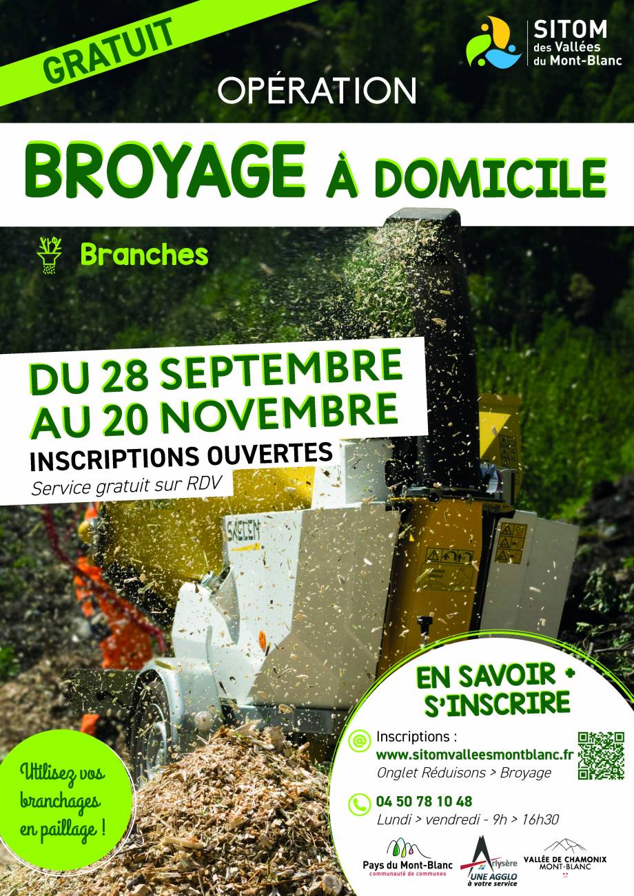 Affiche Broyage à domicile de l'automne 2026 - Sitom des Vallées du Mont-Blanc