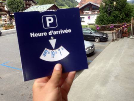 Verso du disque de stationnement Zone bleue