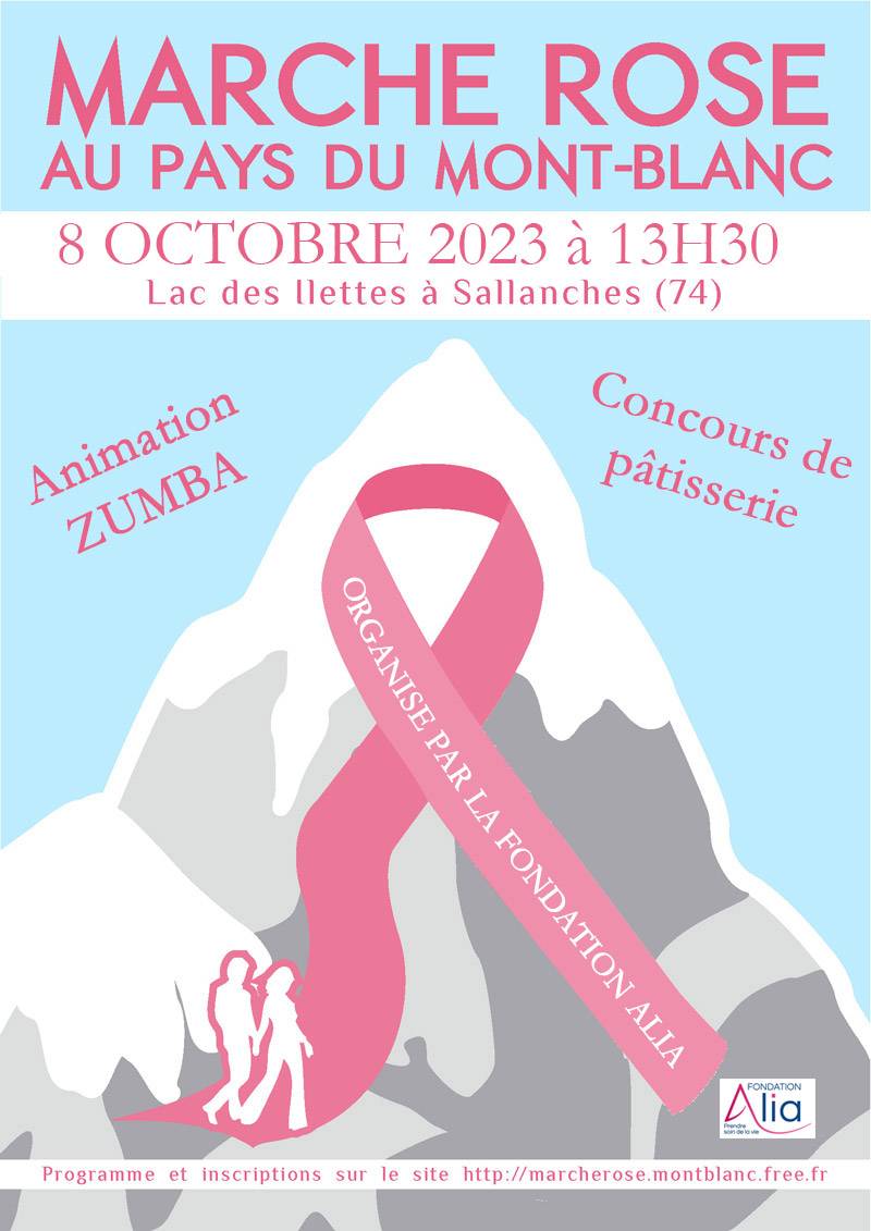 Octobre rose 2023 : Le 8 octobre, à Sallanches : la « Marche rose au Pays du Mont-Blanc »