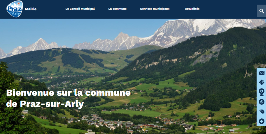 Nouveau site Internet de la mairie de PsA : en-tête page d'accueil