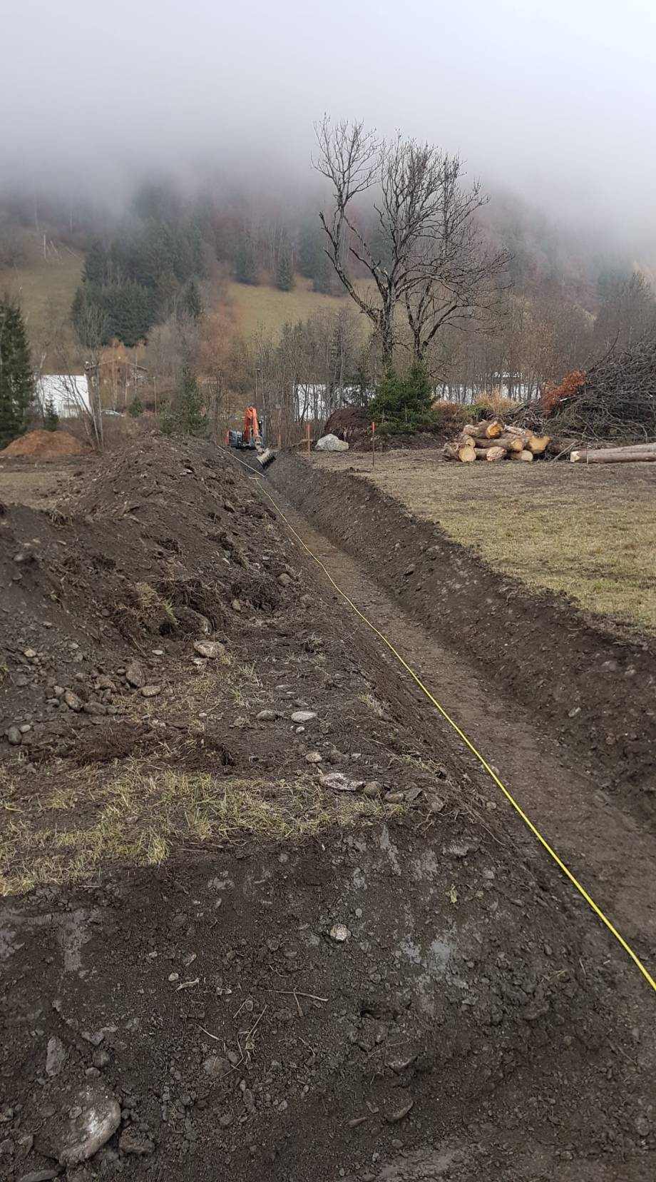 Le début du chantier du plan d'eau de Praz