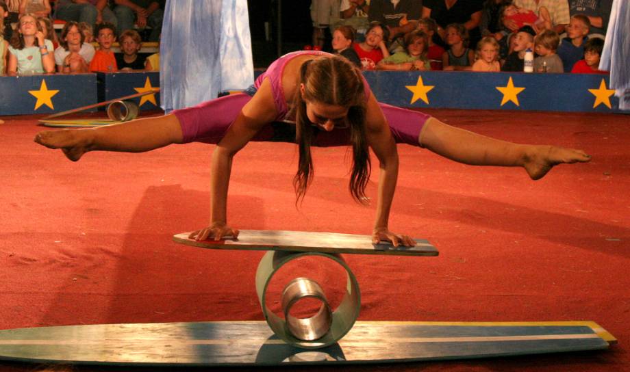 Voici le fameux rouleau américain, aussi appelé plateau d’équilibre ou rola bola © Xeaza/Wikimédia