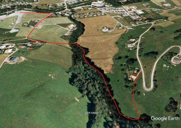 Tracé du nouveau sentier entre Varins et Thouvassières