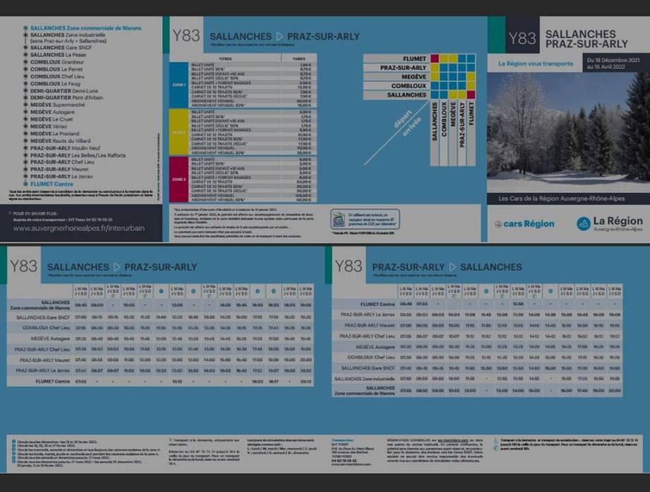 Horaires de la ligne de bus Y83